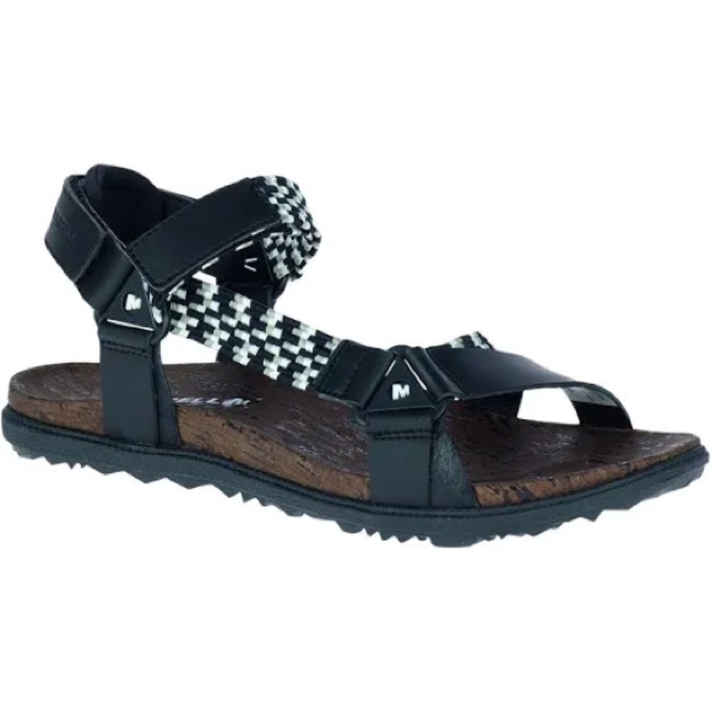 Women's Merrell Around Town Sunvue Woven Black and White Size 10